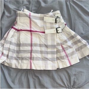Burberry Pink and Gray Plaid Mini Skirt